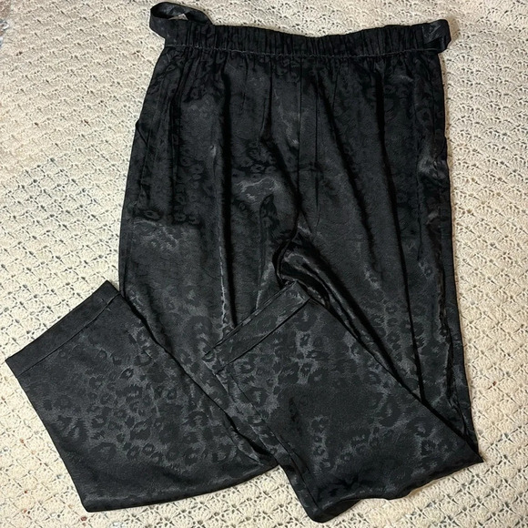 Francescas Animal Print Belted Dress Pants Elastic Waist Black - Picture 9 of 9